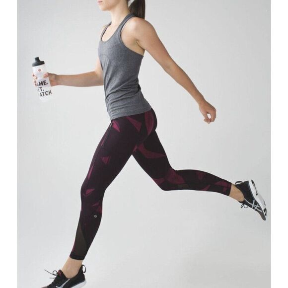 Lululemon All Sport Tights Dashing Spin Stroke All Sport Crop 10 Purple Back - Picture 2 of 7